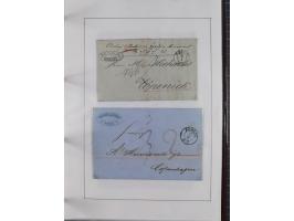 1856/70, kleine Stempel-Sammlung “Berlin” &nbsp;mit über 50 Briefe, GSU und markenlosen Briefen, meist klare Stempel