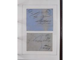 1856/70, kleine Stempel-Sammlung “Berlin” &nbsp;mit über 50 Briefe, GSU und markenlosen Briefen, meist klare Stempel