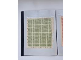 1922/23, Bestand von rund 390 Bogen, dabei OPD-Drucke und bessere wie 330B mehrfach und 334B, teils fehlerhaft bzw. gefaltet/