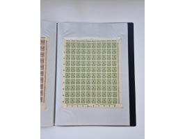 1922/23, Bestand von rund 390 Bogen, dabei OPD-Drucke und bessere wie 330B mehrfach und 334B, teils fehlerhaft bzw. gefaltet/