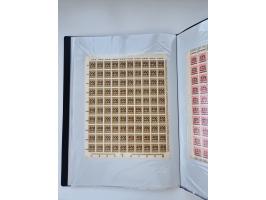 1922/23, Bestand von rund 390 Bogen, dabei OPD-Drucke und bessere wie 330B mehrfach und 334B, teils fehlerhaft bzw. gefaltet/