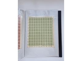 1922/23, Bestand von rund 390 Bogen, dabei OPD-Drucke und bessere wie 330B mehrfach und 334B, teils fehlerhaft bzw. gefaltet/