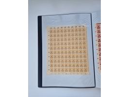 1922/23, Bestand von rund 390 Bogen, dabei OPD-Drucke und bessere wie 330B mehrfach und 334B, teils fehlerhaft bzw. gefaltet/