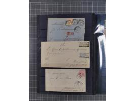 1868/71, interessante Partie im Steckbuch, dabei diverse Belege mit auch Farbfrankaturen, Paketbegleitbriefen, Auslandspost, 