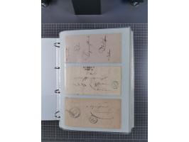 1820/60 (ca.), über 600 Vorphila- und Dienstbriefe, dabei rote und blaue Stempel, viele verschiedene Orte