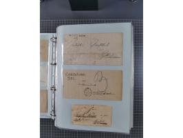 1820/60 (ca.), über 600 Vorphila- und Dienstbriefe, dabei rote und blaue Stempel, viele verschiedene Orte