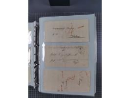 1820/60 (ca.), über 600 Vorphila- und Dienstbriefe, dabei rote und blaue Stempel, viele verschiedene Orte