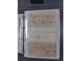 1820/60 (ca.), über 600 Vorphila- und Dienstbriefe, dabei rote und blaue Stempel, viele verschiedene Orte
