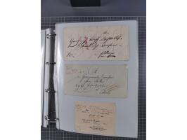 1820/60 (ca.), über 600 Vorphila- und Dienstbriefe, dabei rote und blaue Stempel, viele verschiedene Orte