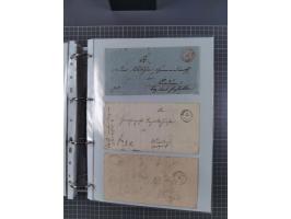 1820/60 (ca.), über 600 Vorphila- und Dienstbriefe, dabei rote und blaue Stempel, viele verschiedene Orte