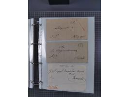 1820/60 (ca.), über 600 Vorphila- und Dienstbriefe, dabei rote und blaue Stempel, viele verschiedene Orte