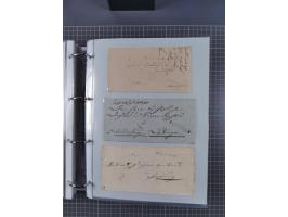 1820/60 (ca.), über 600 Vorphila- und Dienstbriefe, dabei rote und blaue Stempel, viele verschiedene Orte