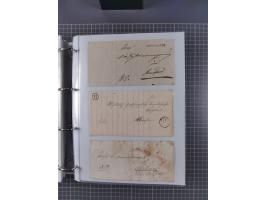 1820/60 (ca.), über 600 Vorphila- und Dienstbriefe, dabei rote und blaue Stempel, viele verschiedene Orte