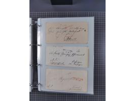 1820/60 (ca.), über 600 Vorphila- und Dienstbriefe, dabei rote und blaue Stempel, viele verschiedene Orte