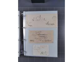 1820/60 (ca.), über 600 Vorphila- und Dienstbriefe, dabei rote und blaue Stempel, viele verschiedene Orte