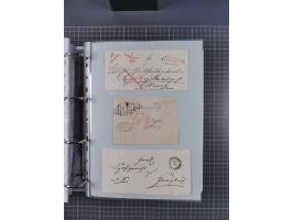 1820/60 (ca.), über 600 Vorphila- und Dienstbriefe, dabei rote und blaue Stempel, viele verschiedene Orte