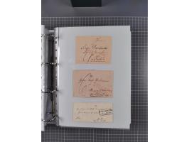 1820/60 (ca.), über 600 Vorphila- und Dienstbriefe, dabei rote und blaue Stempel, viele verschiedene Orte