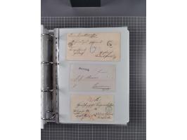 1820/60 (ca.), über 600 Vorphila- und Dienstbriefe, dabei rote und blaue Stempel, viele verschiedene Orte