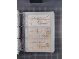 1820/60 (ca.), über 600 Vorphila- und Dienstbriefe, dabei rote und blaue Stempel, viele verschiedene Orte