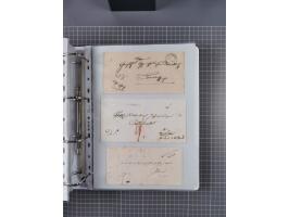 1820/60 (ca.), über 600 Vorphila- und Dienstbriefe, dabei rote und blaue Stempel, viele verschiedene Orte
