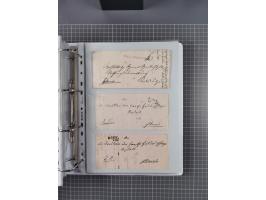 1820/60 (ca.), über 600 Vorphila- und Dienstbriefe, dabei rote und blaue Stempel, viele verschiedene Orte