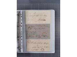 1820/60 (ca.), über 600 Vorphila- und Dienstbriefe, dabei rote und blaue Stempel, viele verschiedene Orte