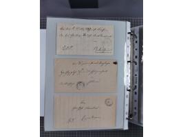 1820/60 (ca.), über 600 Vorphila- und Dienstbriefe, dabei rote und blaue Stempel, viele verschiedene Orte