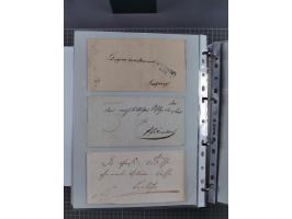 1820/60 (ca.), über 600 Vorphila- und Dienstbriefe, dabei rote und blaue Stempel, viele verschiedene Orte