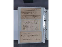 1820/60 (ca.), über 600 Vorphila- und Dienstbriefe, dabei rote und blaue Stempel, viele verschiedene Orte