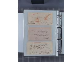 1820/60 (ca.), über 600 Vorphila- und Dienstbriefe, dabei rote und blaue Stempel, viele verschiedene Orte