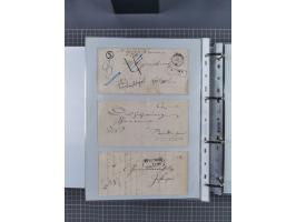 1820/60 (ca.), über 600 Vorphila- und Dienstbriefe, dabei rote und blaue Stempel, viele verschiedene Orte