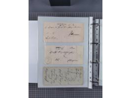 1820/60 (ca.), über 600 Vorphila- und Dienstbriefe, dabei rote und blaue Stempel, viele verschiedene Orte