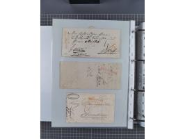 1820/60 (ca.), über 600 Vorphila- und Dienstbriefe, dabei rote und blaue Stempel, viele verschiedene Orte
