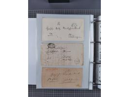 1820/60 (ca.), über 600 Vorphila- und Dienstbriefe, dabei rote und blaue Stempel, viele verschiedene Orte