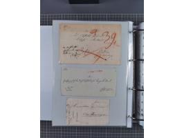 1820/60 (ca.), über 600 Vorphila- und Dienstbriefe, dabei rote und blaue Stempel, viele verschiedene Orte