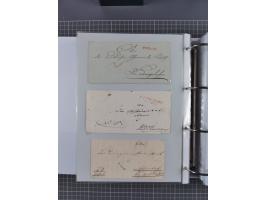 1820/60 (ca.), über 600 Vorphila- und Dienstbriefe, dabei rote und blaue Stempel, viele verschiedene Orte
