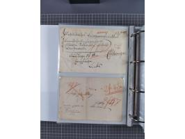 1820/60 (ca.), über 600 Vorphila- und Dienstbriefe, dabei rote und blaue Stempel, viele verschiedene Orte