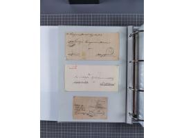 1820/60 (ca.), über 600 Vorphila- und Dienstbriefe, dabei rote und blaue Stempel, viele verschiedene Orte