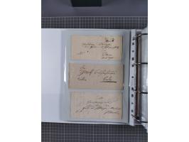 1820/60 (ca.), über 600 Vorphila- und Dienstbriefe, dabei rote und blaue Stempel, viele verschiedene Orte