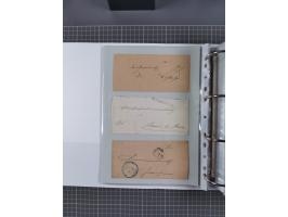 1820/60 (ca.), über 600 Vorphila- und Dienstbriefe, dabei rote und blaue Stempel, viele verschiedene Orte