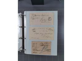 1820/60 (ca.), über 600 Vorphila- und Dienstbriefe, dabei rote und blaue Stempel, viele verschiedene Orte