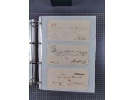1820/60 (ca.), über 600 Vorphila- und Dienstbriefe, dabei rote und blaue Stempel, viele verschiedene Orte
