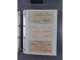 1820/60 (ca.), über 600 Vorphila- und Dienstbriefe, dabei rote und blaue Stempel, viele verschiedene Orte