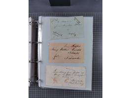 1820/60 (ca.), über 600 Vorphila- und Dienstbriefe, dabei rote und blaue Stempel, viele verschiedene Orte
