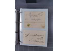 1820/60 (ca.), über 600 Vorphila- und Dienstbriefe, dabei rote und blaue Stempel, viele verschiedene Orte