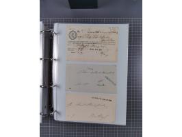 1820/60 (ca.), über 600 Vorphila- und Dienstbriefe, dabei rote und blaue Stempel, viele verschiedene Orte