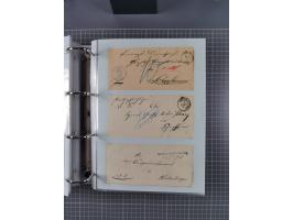 1820/60 (ca.), über 600 Vorphila- und Dienstbriefe, dabei rote und blaue Stempel, viele verschiedene Orte