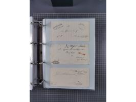1820/60 (ca.), über 600 Vorphila- und Dienstbriefe, dabei rote und blaue Stempel, viele verschiedene Orte