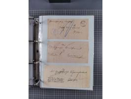 1820/60 (ca.), über 600 Vorphila- und Dienstbriefe, dabei rote und blaue Stempel, viele verschiedene Orte