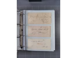 1820/60 (ca.), über 600 Vorphila- und Dienstbriefe, dabei rote und blaue Stempel, viele verschiedene Orte